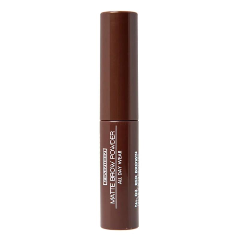 Seventeen Cosmetics Тени-пудра для бровей с матовым эффектом MATTE BROW POWDER ALL DAY WEAR т.03 кр.коричневый