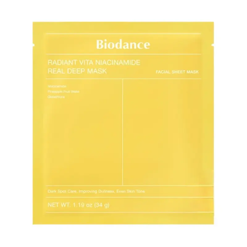 Biodance маска для лица radiant vita niacinamide real deep mask  (Желтая)