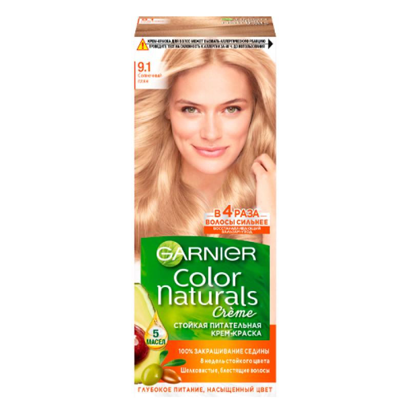 Garnier Стойкая питательная крем-краска для волос Color Naturals, оттенок 9.1, Солнечный пляж