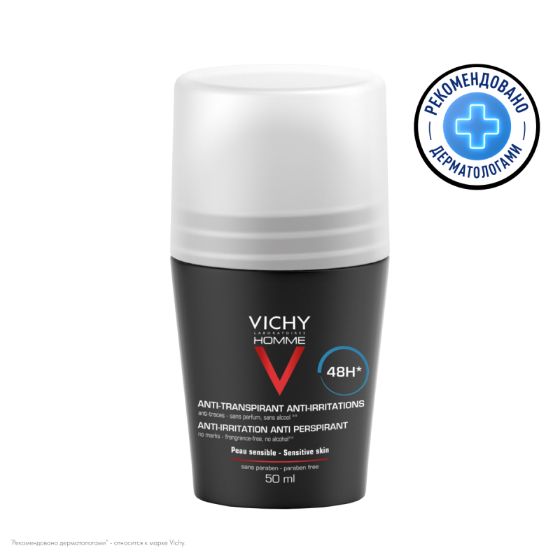VICHY HOMME Дезодорант для чувствительной кожи 48 часов, 50 мл
