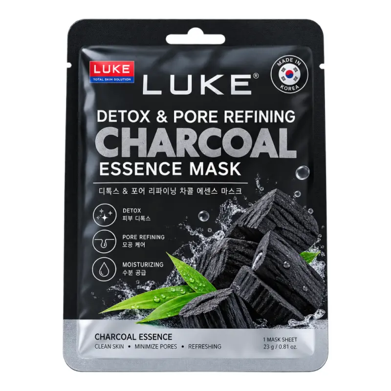 HBH LUKE Detox & Pore Refining Charcoal Essence Mask Угольная маска для лица детокс очищение
