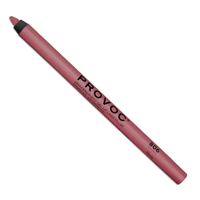 PROVOC Semi-Permanent Gel Lip Liner Filler WP SPARKLES 806 Roziz Гелевая подводка в карандаше для губ LPL806