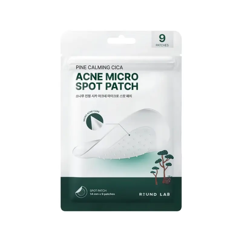 ROUND LAB PINE CALMING CICA ACNE MICRO SPOT PATCH  Микро-пластыри от прыщей Pine Calming Cica 9 шт