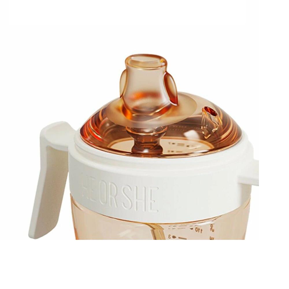 Поильник детский с ручками HEORSHE серый 6м+ 210мл