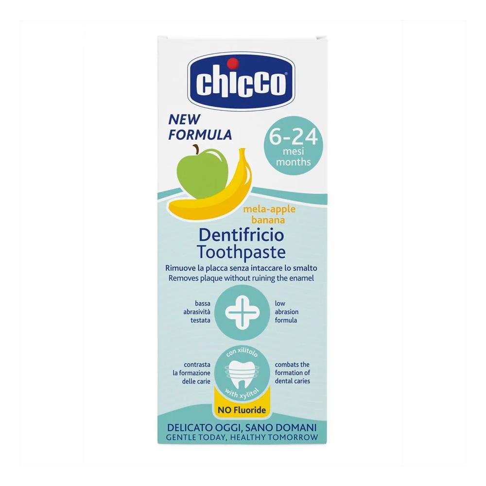 Зубная паста Chicco Яблоко-бана с фтором 6м+  50 мл