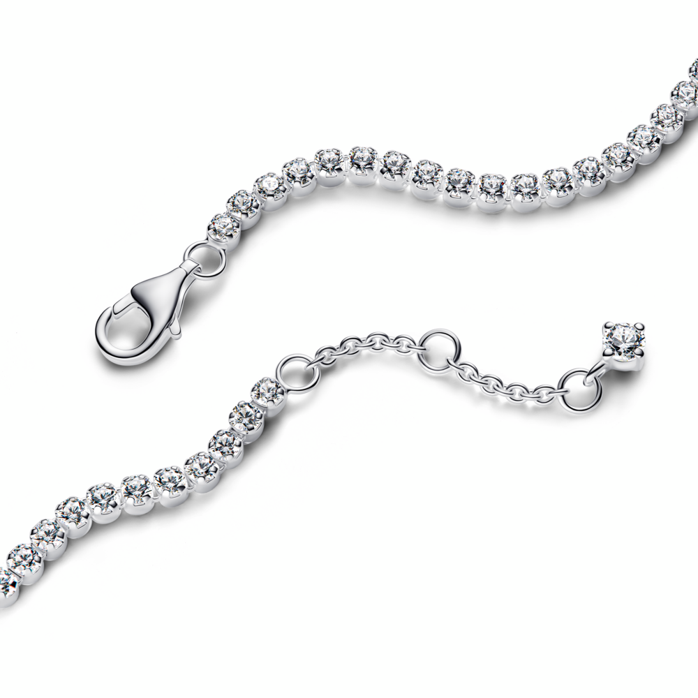 Sterling silver tennis bracelet with clear cubic zirconia