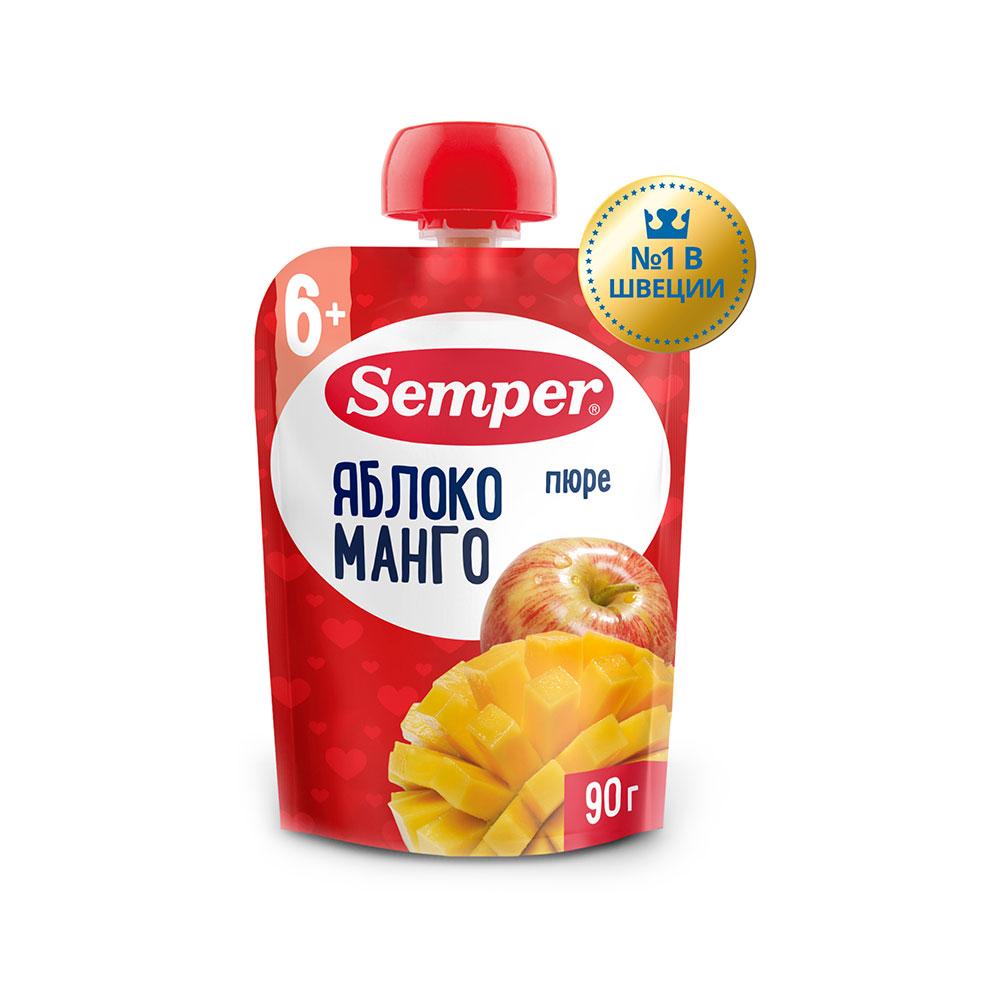 Пюре Semper яблоко манго 6м+ 90 гр