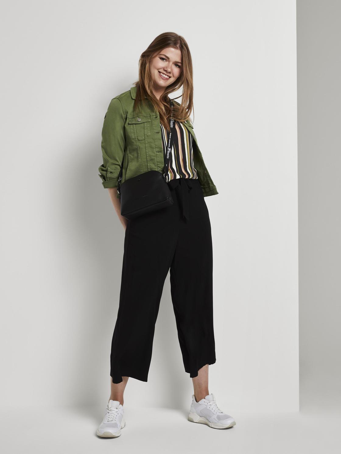 easy sleevel, black multicolor stripe, L