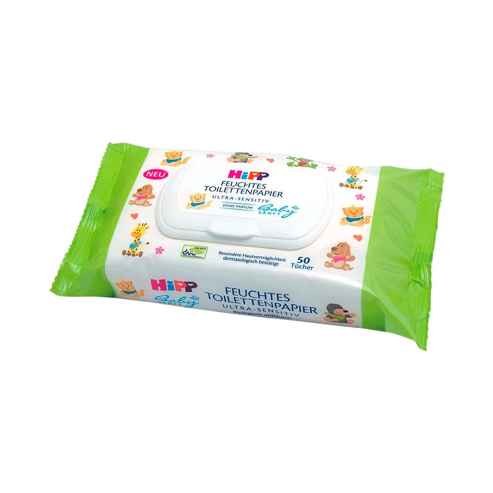 Влажные салфетки HiPP Babysanft Moist Toilet Tissues 0м+ 50 шт