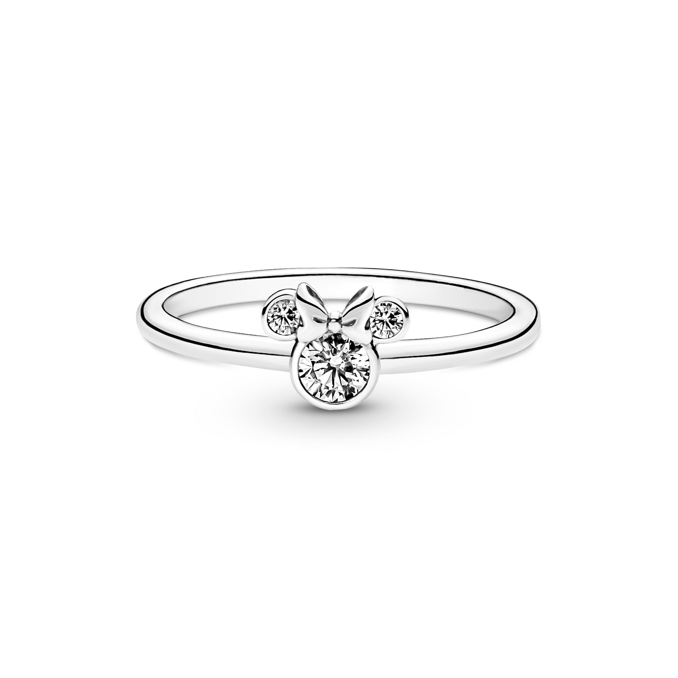 Серебряное кольцо Disney Minnie Mouse с прозрачным кубическим цирконием