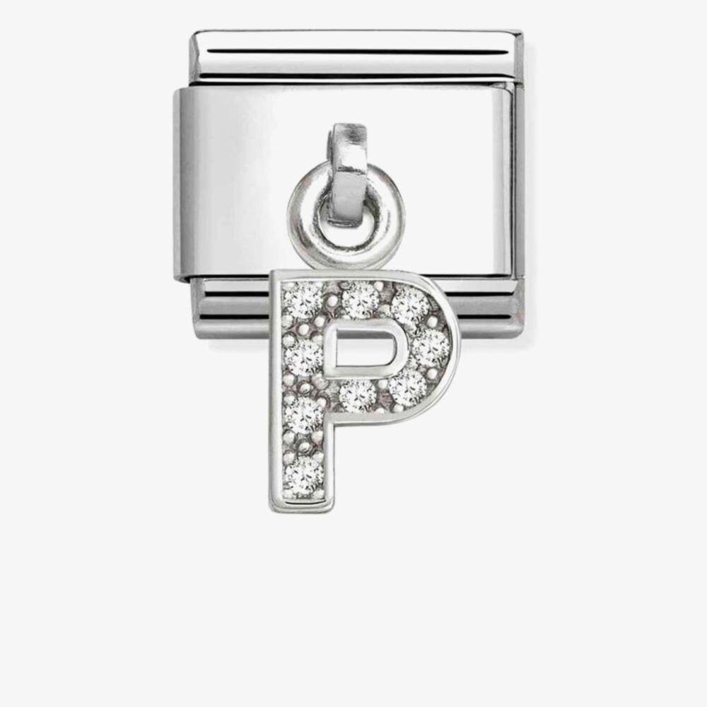 Composable Classic CHARMS LETTERS CZ steel and 925 sterling silver (16_P)