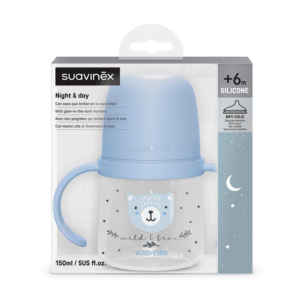 Поильник Suavinex ночной Wild голубой 6м+ Поильник Suavinex ночной Wild голубой 6м+