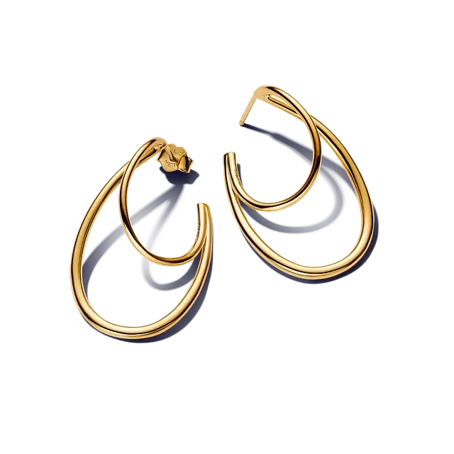 Organically shaped 14k gold-plated hoop earrings