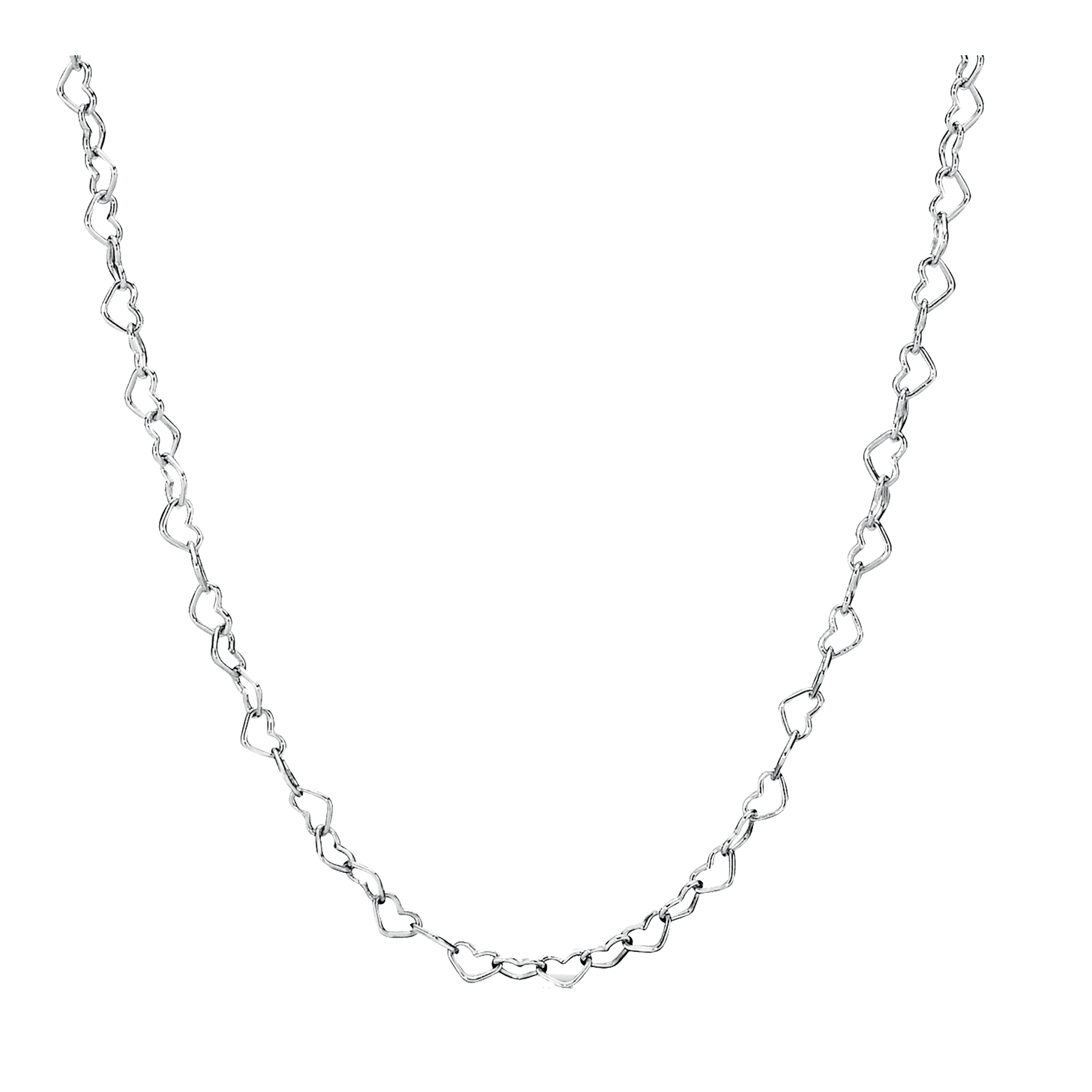 Серебряное колье «Соединенные сердца»