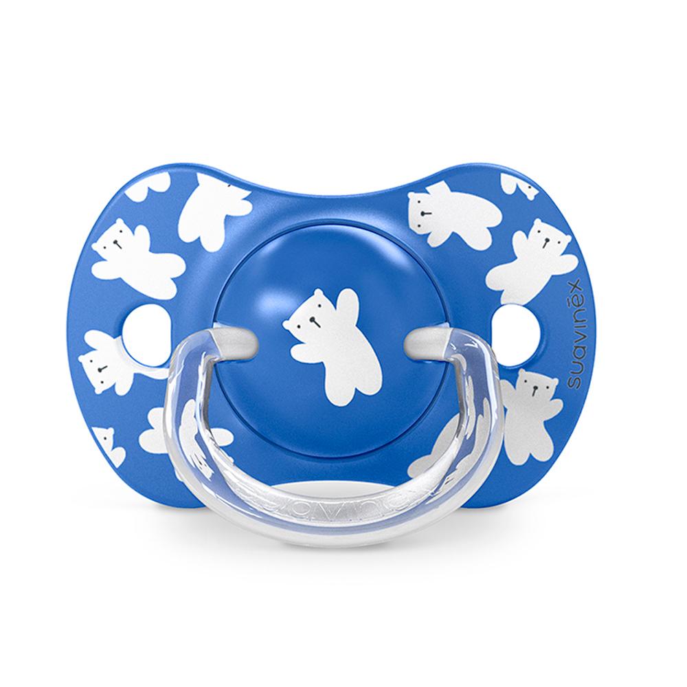 Пустышка Suavinex Wild голубая 18м+ 2шт