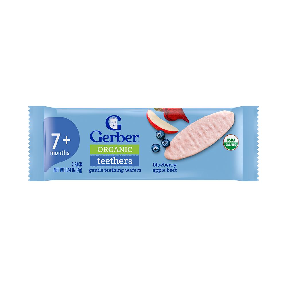 Вафли Gerber Teethers черника свекла 7м+ 48 гр