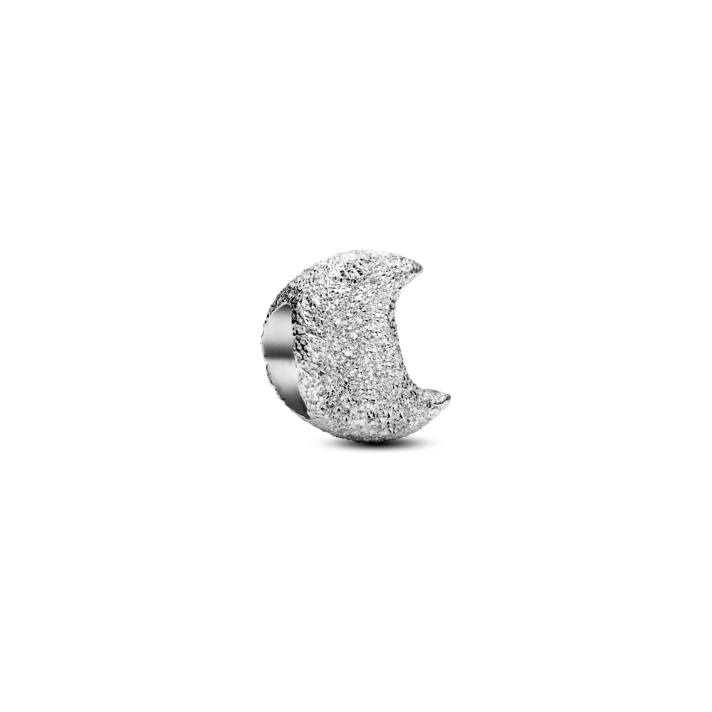 Textured moon sterling silver mini charm Textured moon sterling silver mini charm