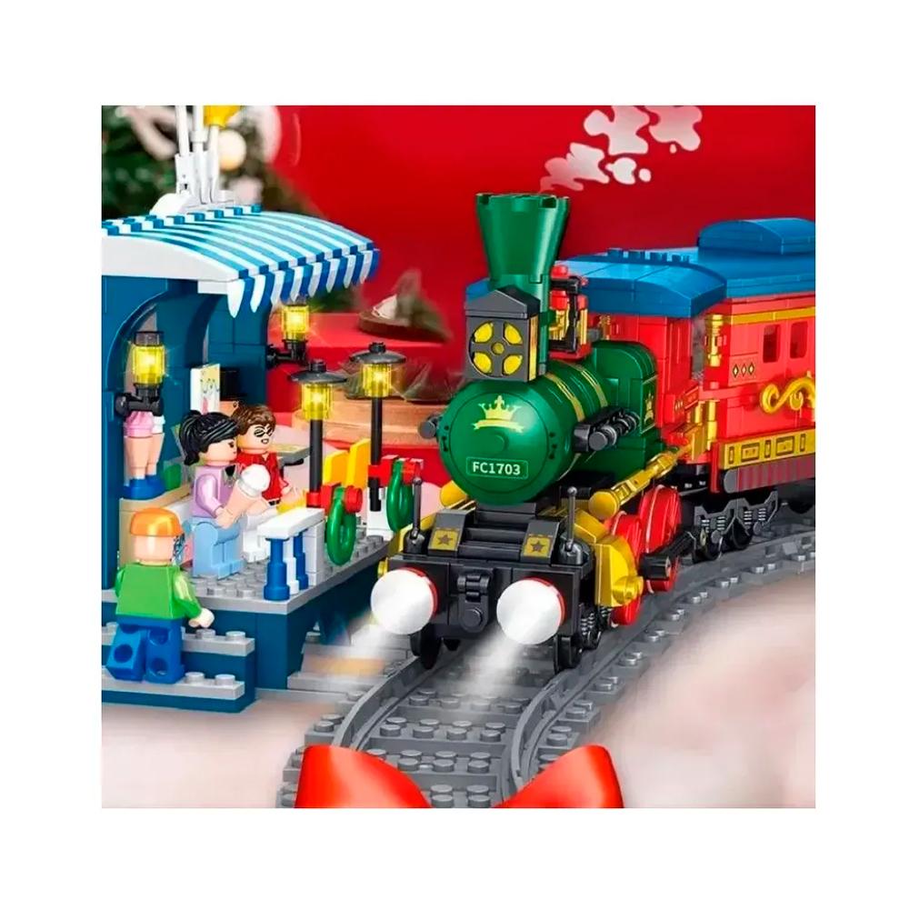 Конструктор Ретро поезд с железной дорогой, 732 детали FC1703 Конструктор Ретро поезд с железной дорогой, 732 детали FC1703