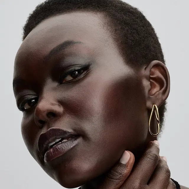 Organically shaped 14k gold-plated hoop earrings