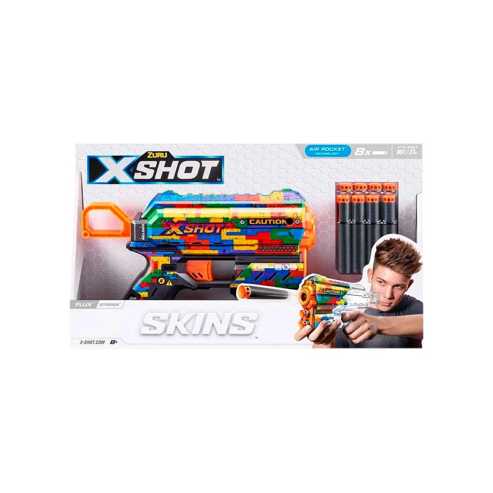 Быстрострельный бластер Zuru X-SHOT Skins Flux Striper 8 патронов