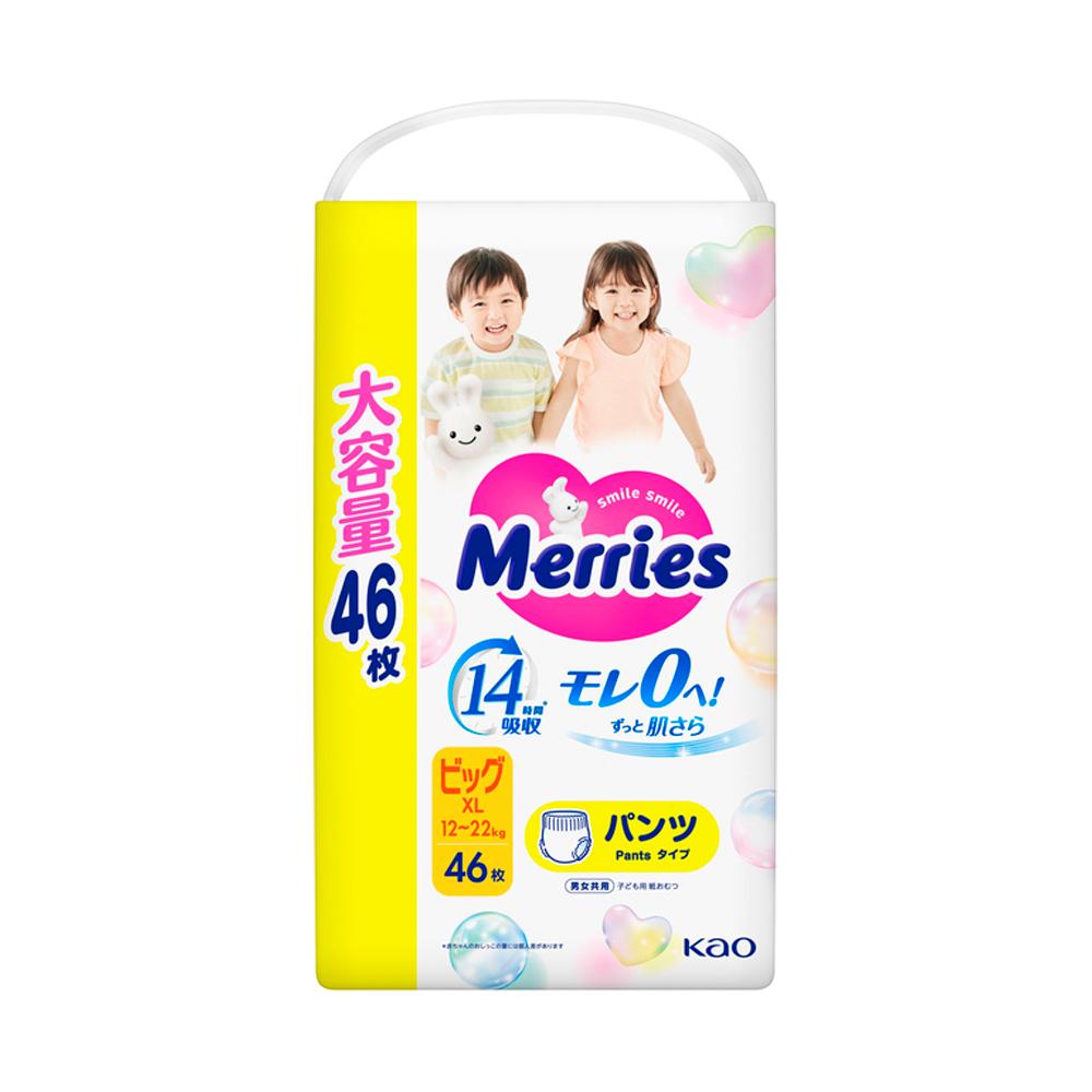 Подгузники-трусики Merries, размер XL, 12-22 кг, 46 шт