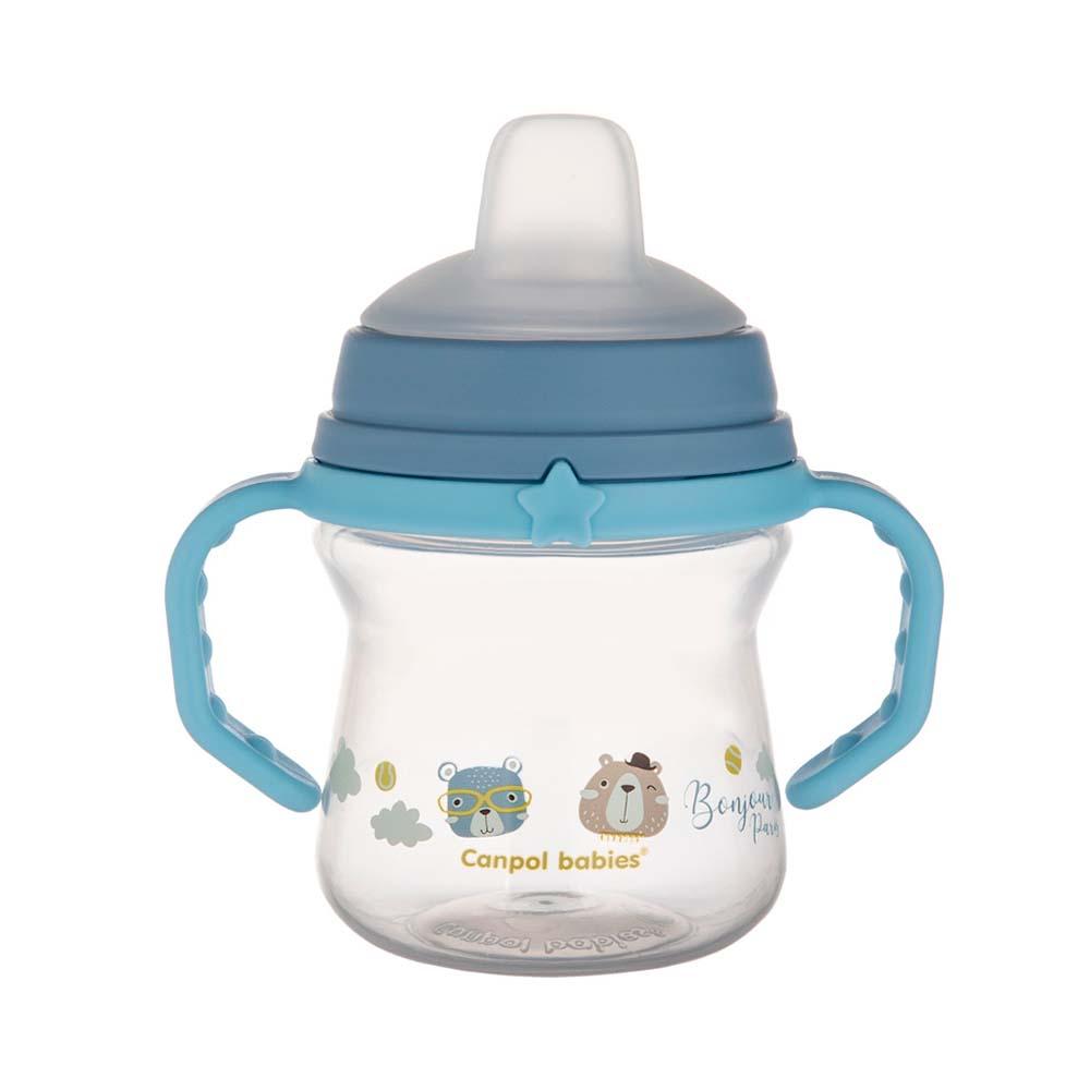 Поильник с силиконовым носиком  Canpol Babies First Cup Bonjour Paris голубой 150 мл