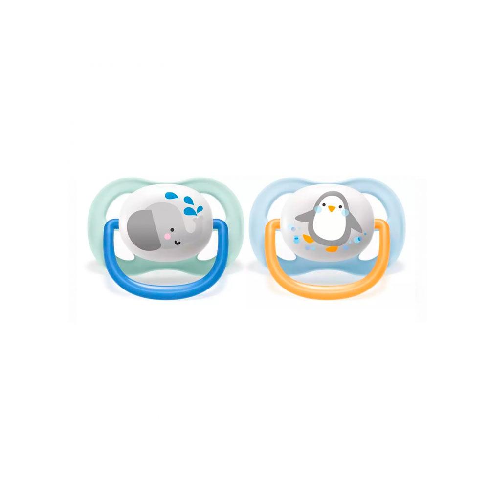 Пустышка Philips Avent Ultra Air Animals с футляром для стерилизации 0-6м 2 шт