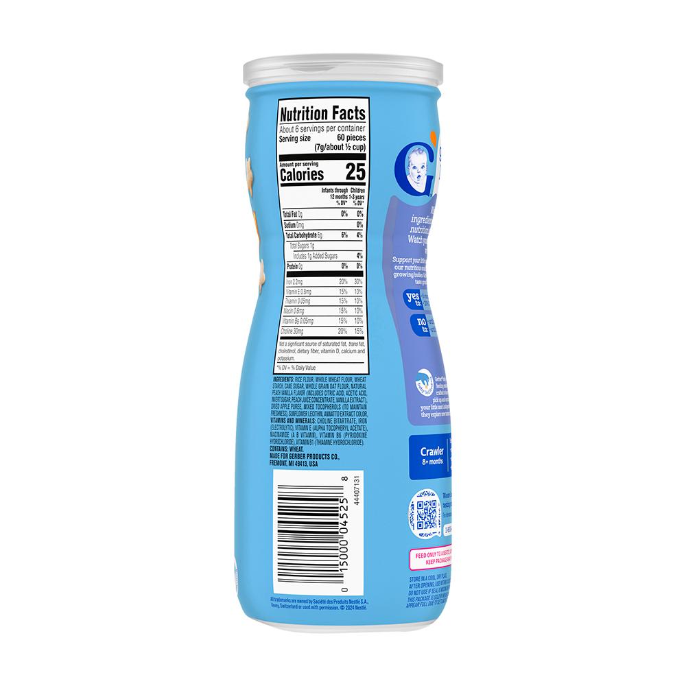 Хлопья Gerber Puffs organic персик 8м+ 42 г