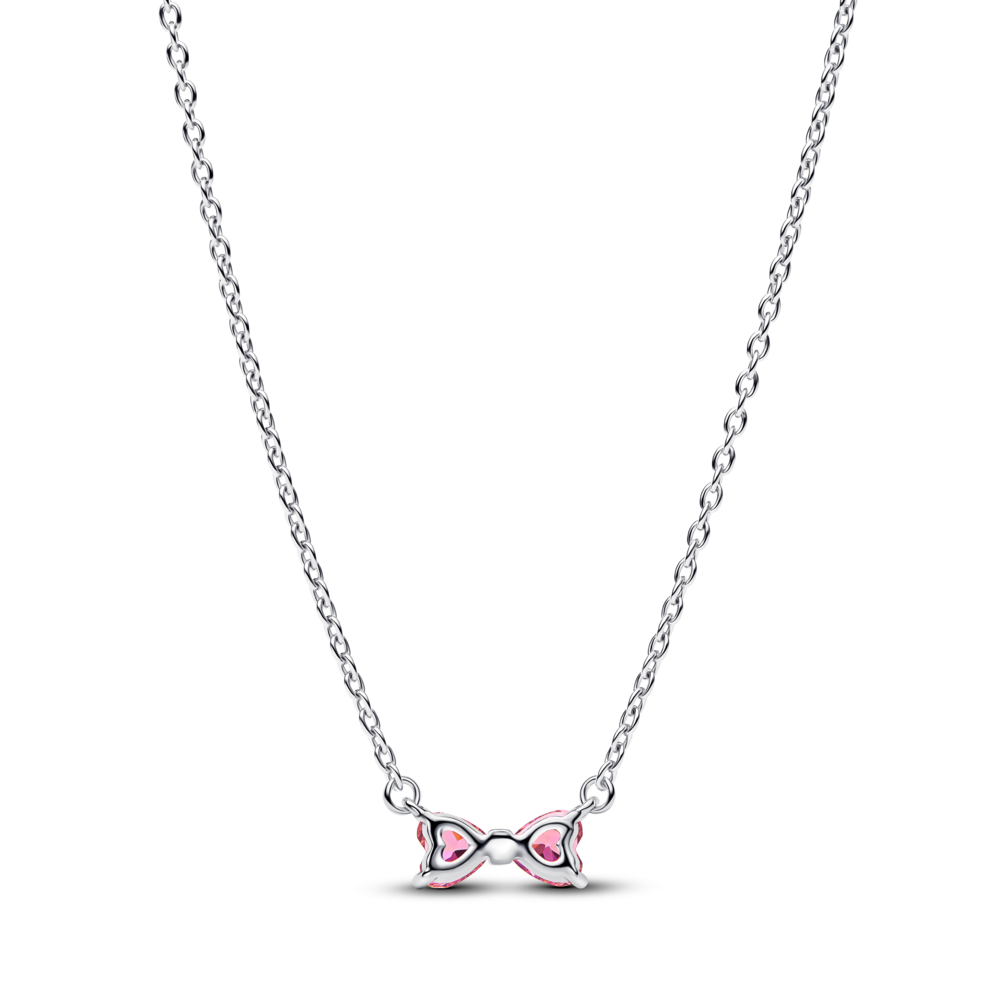 Bow sterling silver collier with fancy pink and clear cubic zirconia Bow sterling silver collier with fancy pink and clear cubic zirconia