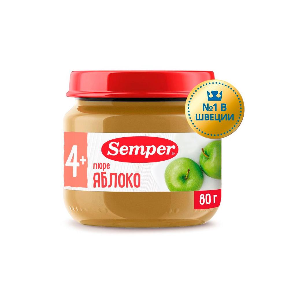 Пюре Semper яблоко 4м+ 80 гр
