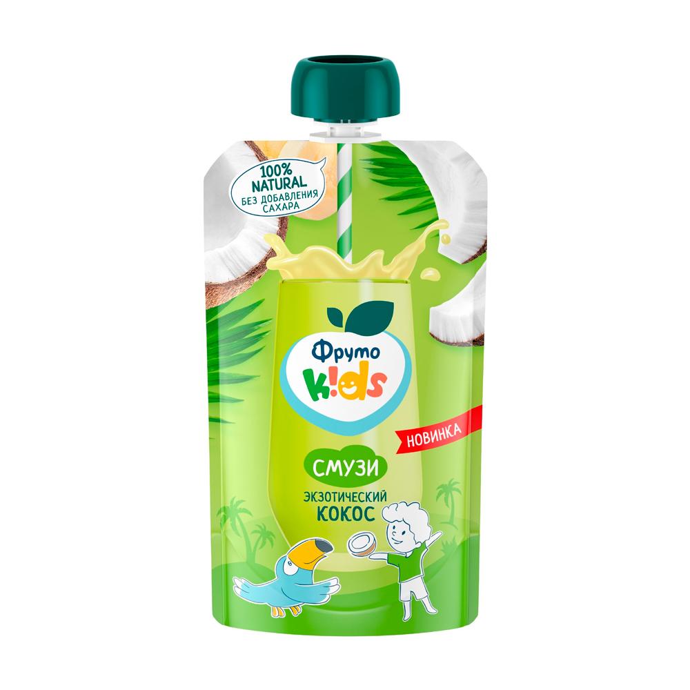 ФрутоKids Десерт СМУЗИ с Кокосом, Апельсином, Бананом и Яблоком 130г