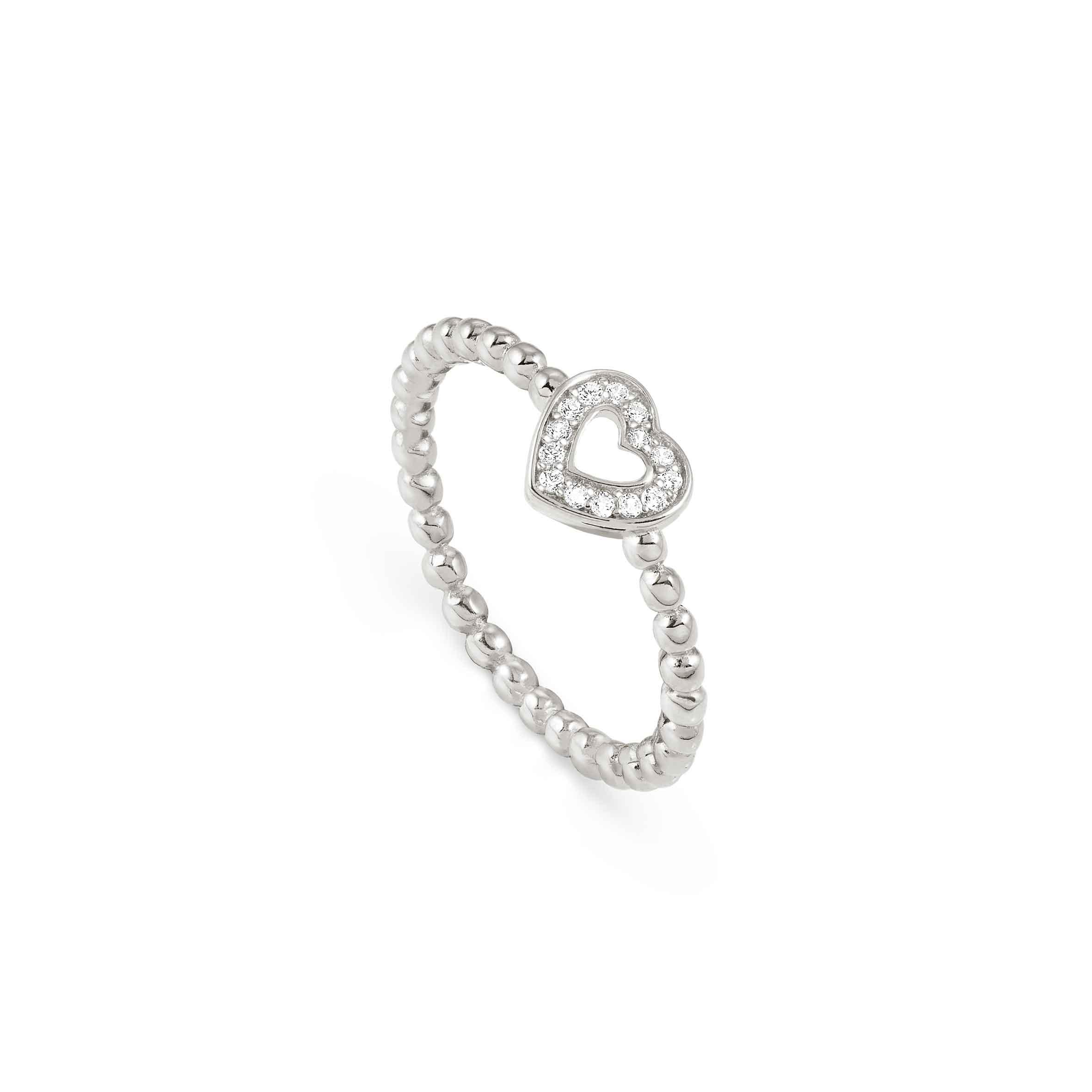 LOVECLOUD ring in 925 sterling silver and cz (009_Silver Heart-004_Size 11)