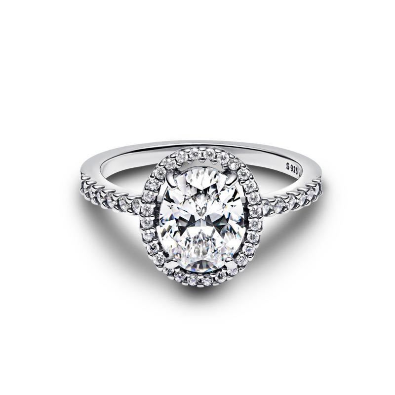 Sterling silver ring with clear cubic zirconia