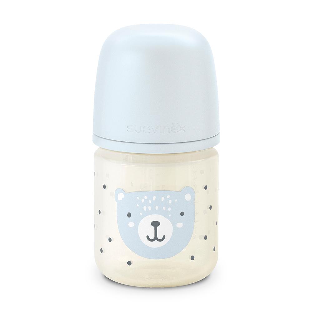 Бутылочка стеклянная Suavinex Wild голубая 120мл