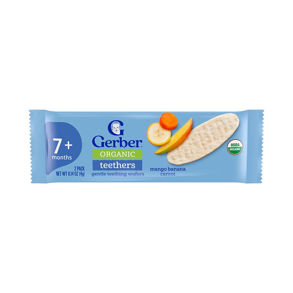 Вафли Gerber Organic манго банан морковь 7м+ 48 гр