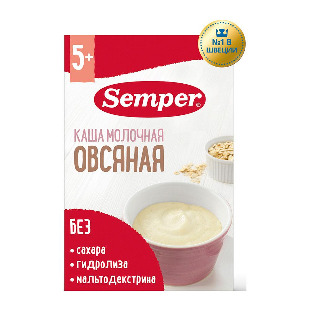 Каша Semper молочная овсяная 5м+ 180 гр