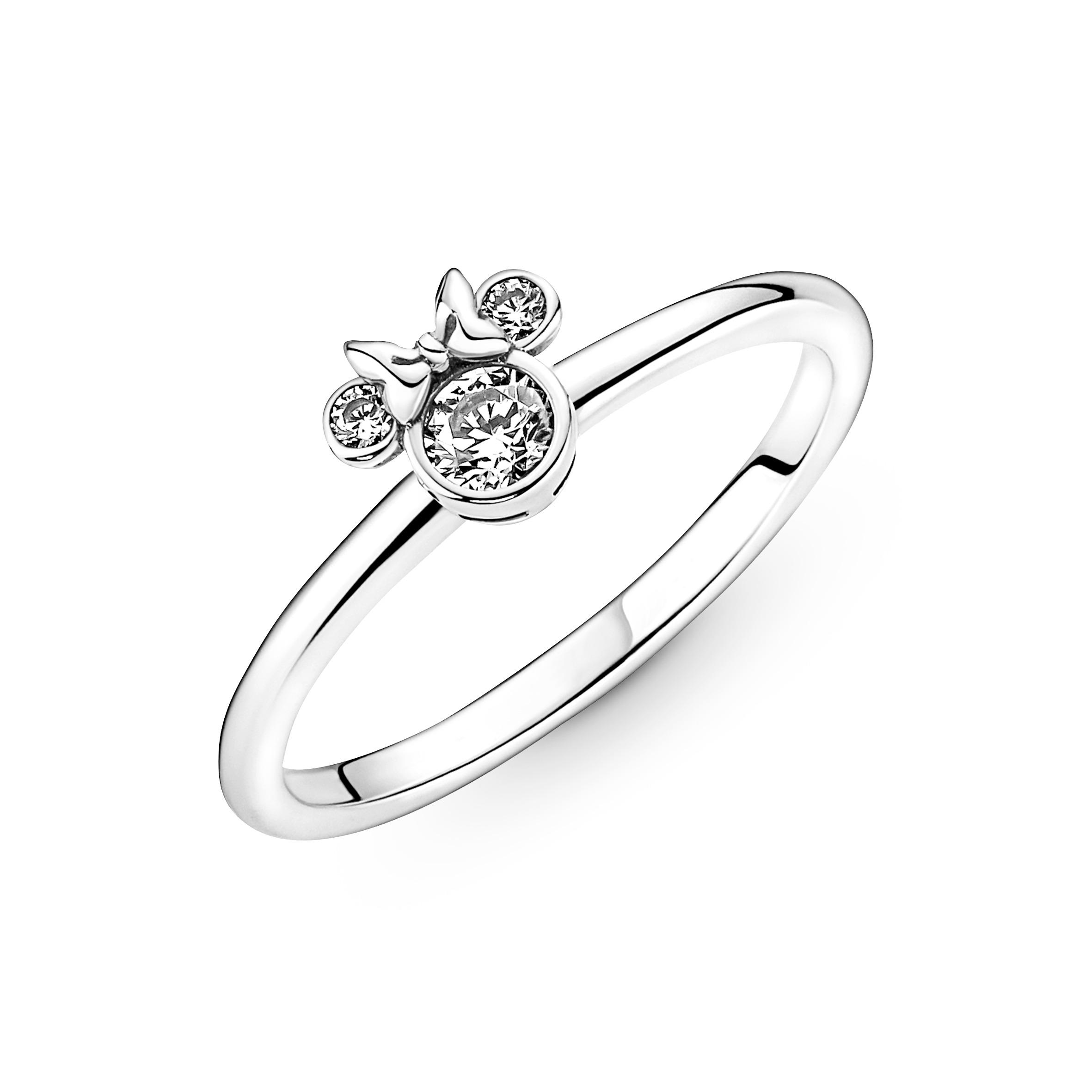 Серебряное кольцо Disney Minnie Mouse с прозрачным кубическим цирконием