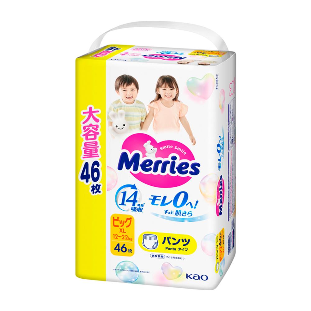 Подгузники-трусики Merries, размер XL, 12-22 кг, 46 шт