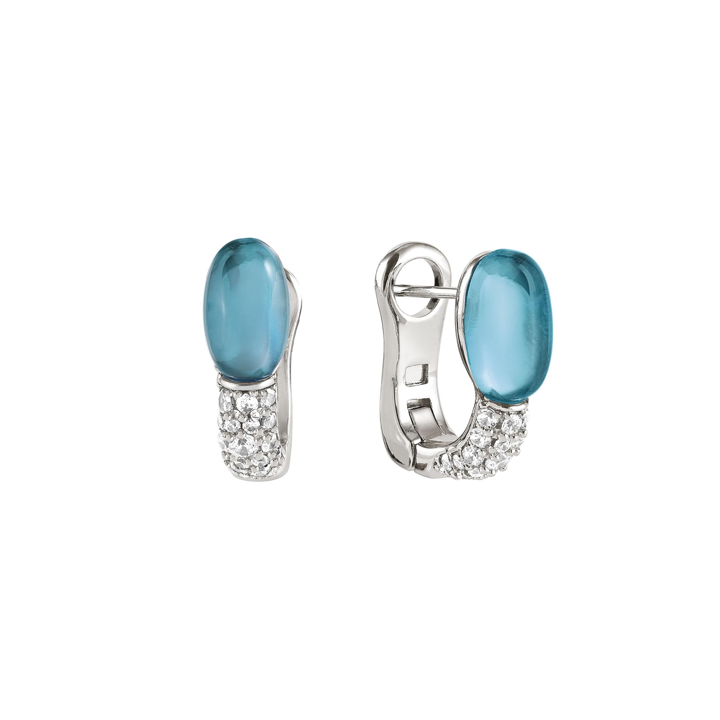 MYRADIANCE earrings in 925 sterling silver  cz and synthetic stones (042_LIGHT BLUE TOPAZ)