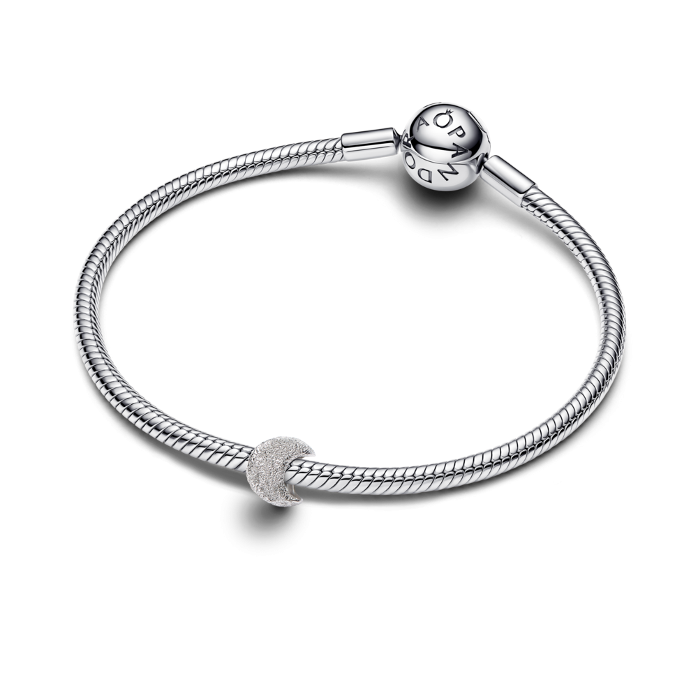 Textured moon sterling silver mini charm Textured moon sterling silver mini charm