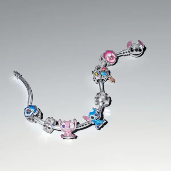 Disney Stitch sterling silver charm with purple, blue and black enamel