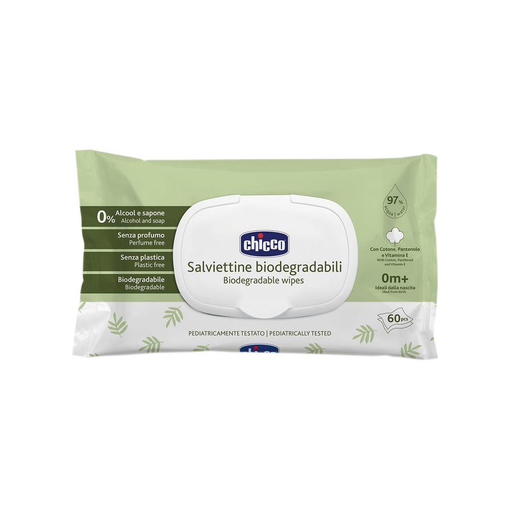 Влажные салфетки для детей Chicco биоразлагаемые 60 шт
