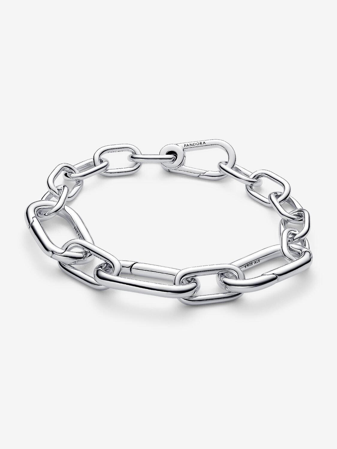 Sterling silver link bracelet with 3 large openable links
