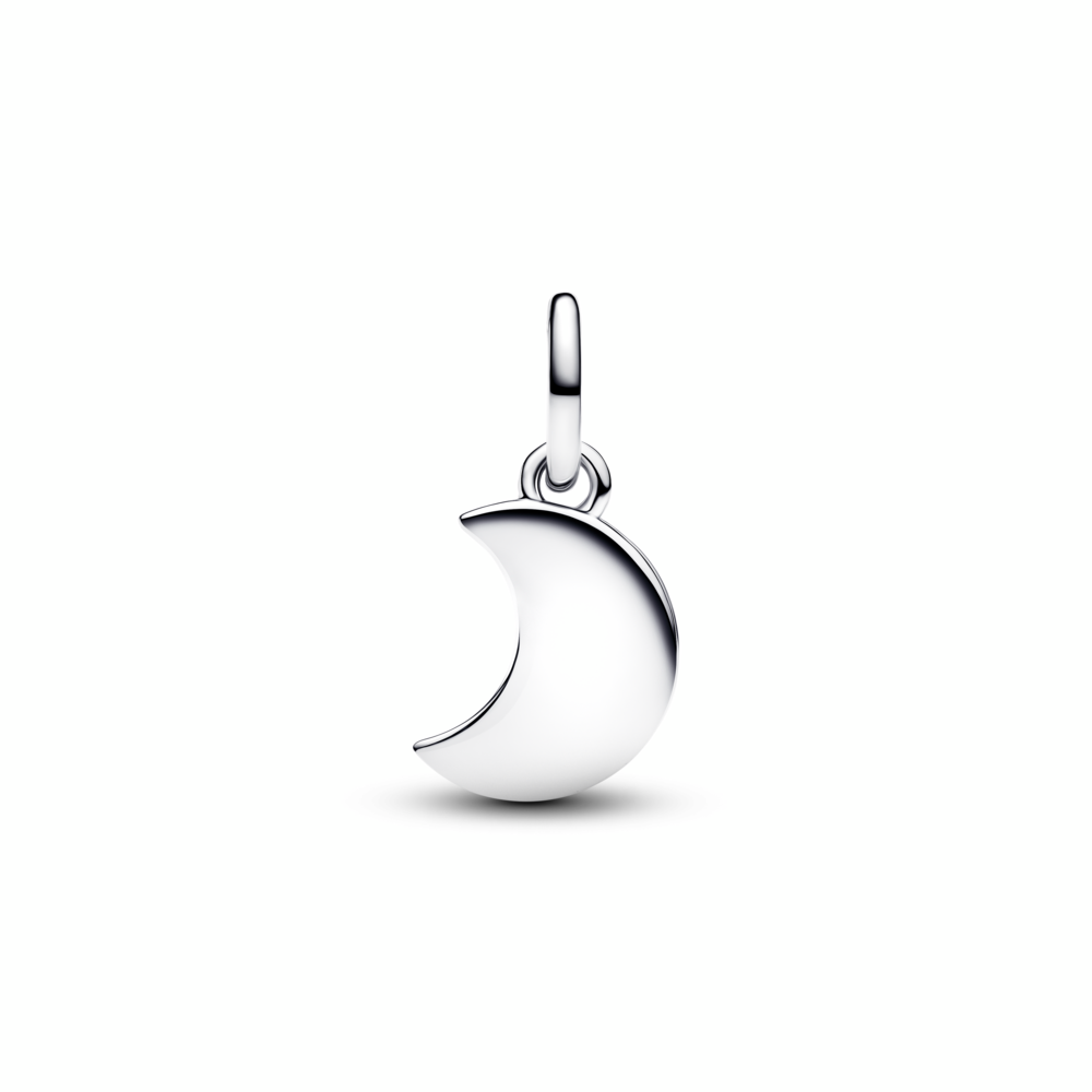 Moon sterling silver double dangle with moonstone iridescent glass