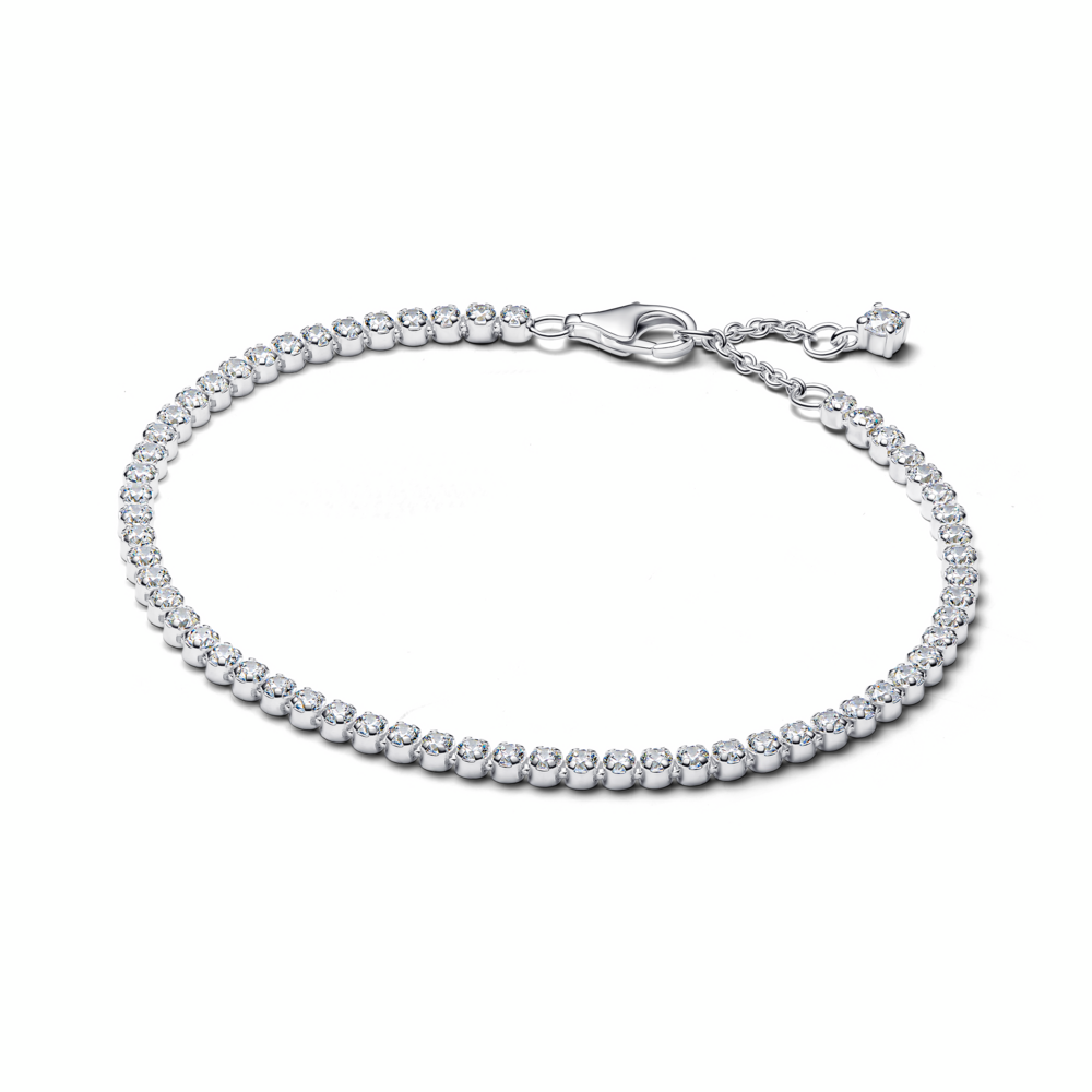 Sterling silver tennis bracelet with clear cubic zirconia