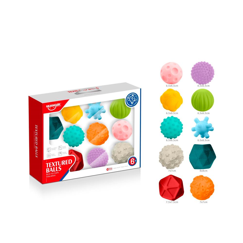 Набор тактильных мячиков Huanger для развития моторики HE0233 10шт