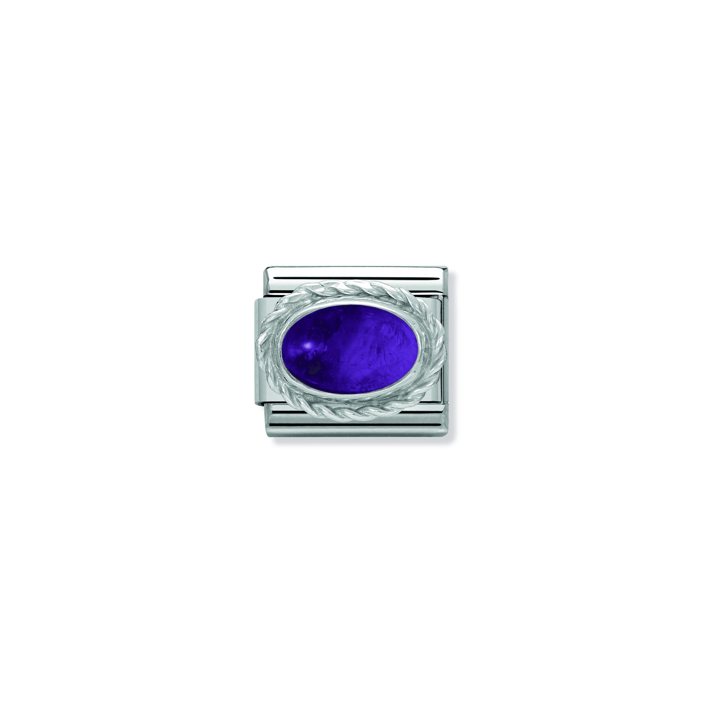 Composable Classic STONES in stainless steel with 925 sterling silver setting and detail (02_AMETHYST)