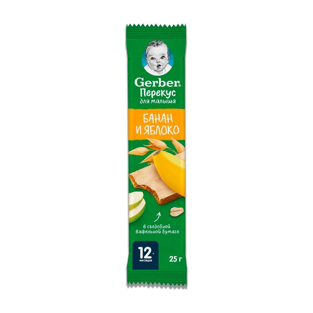 Gerber батончик банан и яблоко для детей с 12м+ 25 гр