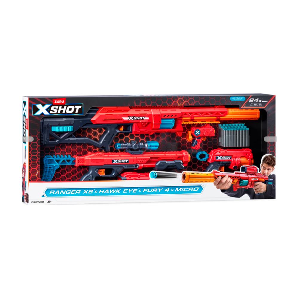 Бластер X-Shot Combo Pack Ranger X8 & Hawk Eye & Fury 4 & Micro 24 дротиков