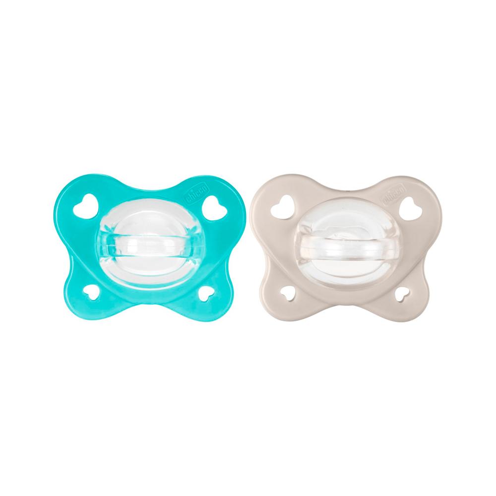Пустышка Chicco PhysioForma Dual Soft силиконовая голубая 6-16м 2 шт